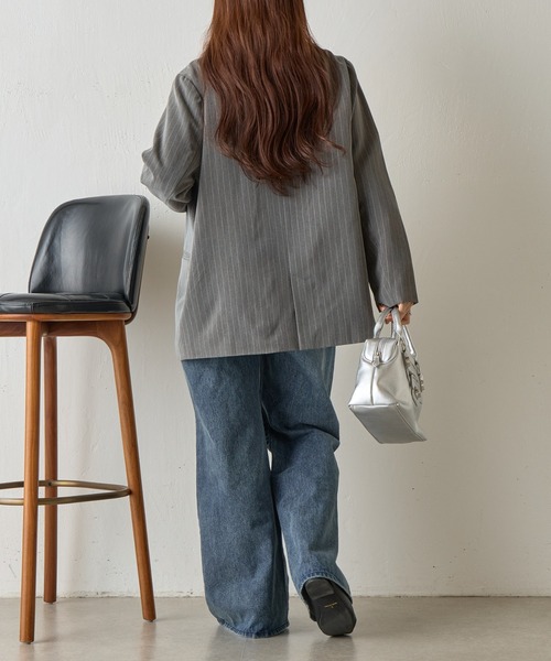 COLONY 2139（コロニートゥーワンスリーナイン）の「【セットアップ対応】ストライプダブルテーラードジャケット（テーラードジャケット・レディース・アイボリー/ネイビー/グレー・FREE）」の18枚目の写真