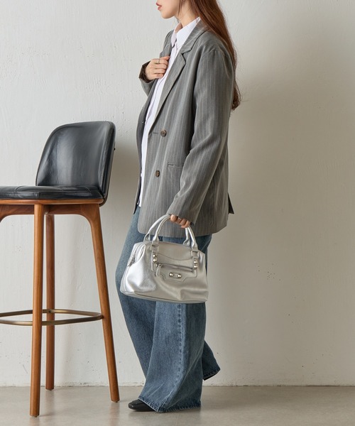 COLONY 2139（コロニートゥーワンスリーナイン）の「【セットアップ対応】ストライプダブルテーラードジャケット（テーラードジャケット・レディース・アイボリー/ネイビー/グレー・FREE）」の17枚目の写真