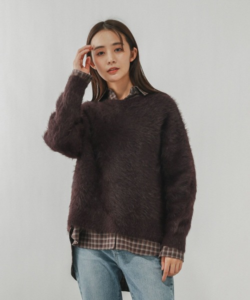 セール】シャギークルーネックプルオーバー/611263（ニット/セーター