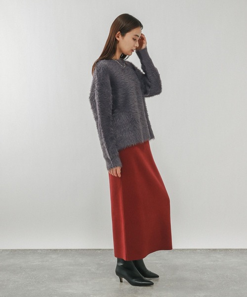 GLOBAL WORK（グローバルワーク）の「シャギークルーネックプルオーバー/611263（ニット/セーター・レディース・ダークグレー/グレイッシュベージュ/ダークブラウン・LARGE/MEDIUM）」の5枚目の写真