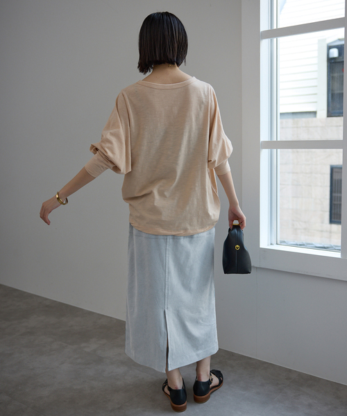 SLOBE IENA（スローブイエナ）の「カラースエードタイトスカート（スカート・レディース・サックスブルー/ダークパープル・FREE）」の6枚目の写真