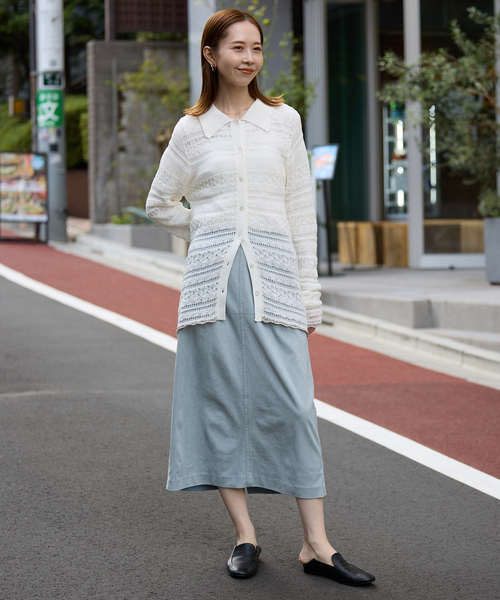 SLOBE IENA（スローブイエナ）の「カラースエードタイトスカート（スカート・レディース・サックスブルー/ダークパープル・FREE）」の10枚目の写真