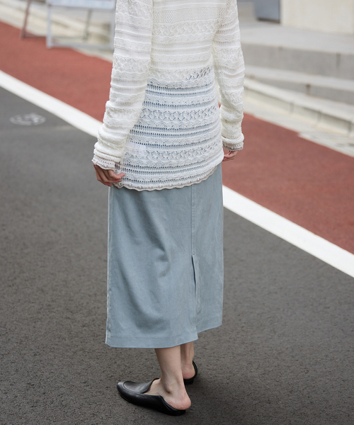 SLOBE IENA（スローブイエナ）の「カラースエードタイトスカート（スカート・レディース・サックスブルー/ダークパープル・FREE）」の16枚目の写真