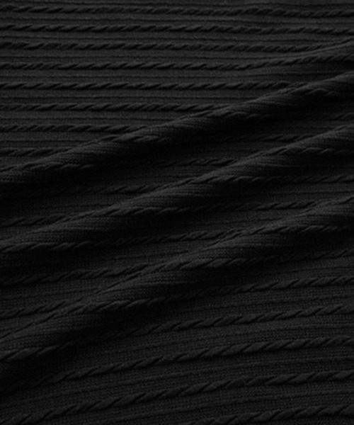NOWLE(ノウル)の「【NOWLE】ケーブル編み風 立体リブ クルーネック ロンT(Tシャツ/カットソー・メンズ・ブラック・X-LARGE/MEDIUM/LARGE)」の8枚目の写真