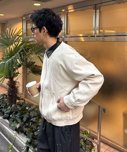 CIAOPANIC（チャオパニック）の「襟切替コットンツイードジャケット（ブルゾン・レディース・ブラック/ホワイト/インディゴブルー・MEDIUM/LARGE）」の5枚目の写真