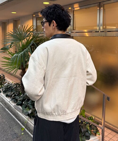 CIAOPANIC（チャオパニック）の「襟切替コットンツイードジャケット（ブルゾン・レディース・ブラック/ホワイト/インディゴブルー・MEDIUM/LARGE）」の6枚目の写真