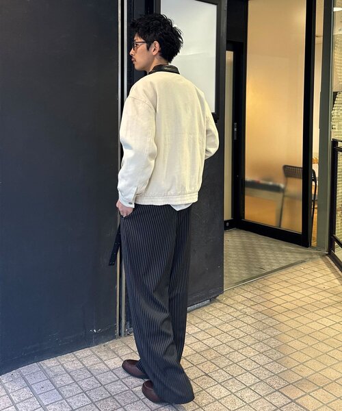 CIAOPANIC（チャオパニック）の「襟切替コットンツイードジャケット（ブルゾン・レディース・ブラック/ホワイト/インディゴブルー・MEDIUM/LARGE）」の8枚目の写真