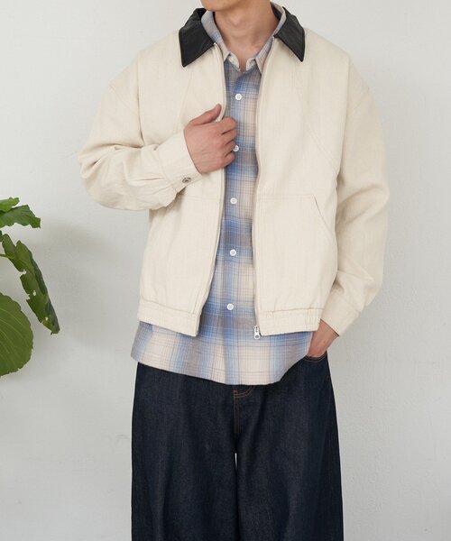 CIAOPANIC（チャオパニック）の「襟切替コットンツイードジャケット（ブルゾン・レディース・ブラック/ホワイト/インディゴブルー・MEDIUM/LARGE）」の10枚目の写真