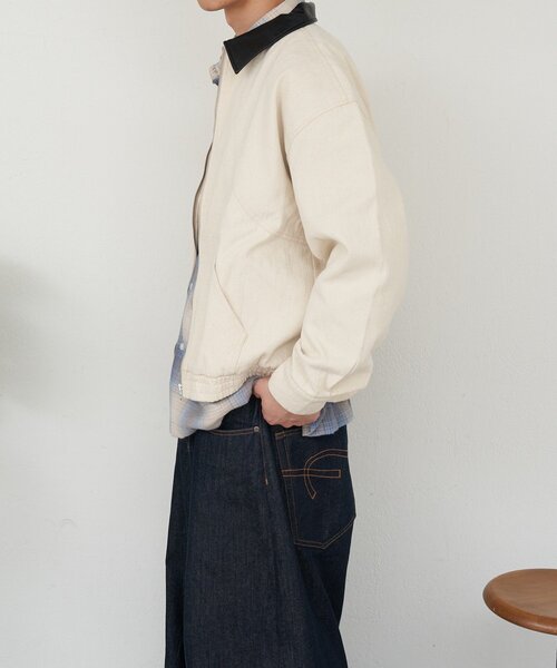 CIAOPANIC（チャオパニック）の「襟切替コットンツイードジャケット（ブルゾン・レディース・ブラック/ホワイト/インディゴブルー・MEDIUM/LARGE）」の11枚目の写真