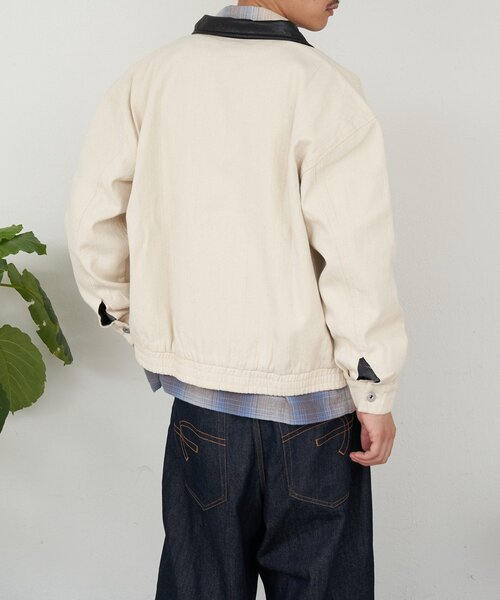 CIAOPANIC（チャオパニック）の「襟切替コットンツイードジャケット（ブルゾン・レディース・ブラック/ホワイト/インディゴブルー・MEDIUM/LARGE）」の12枚目の写真