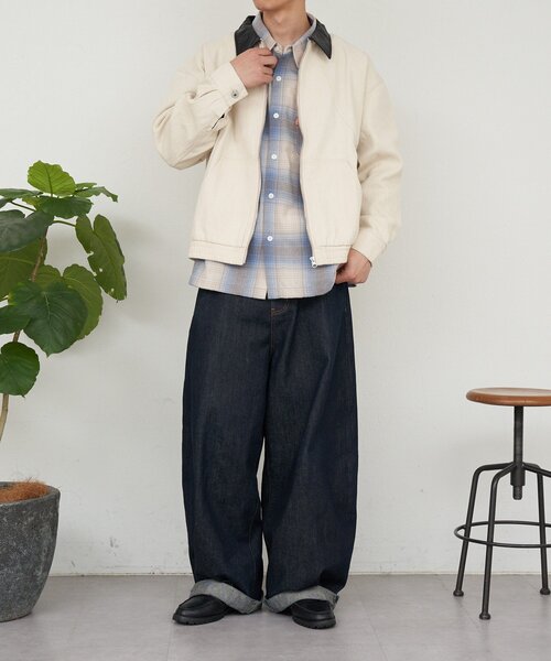 CIAOPANIC（チャオパニック）の「襟切替コットンツイードジャケット（ブルゾン・レディース・ブラック/ホワイト/インディゴブルー・MEDIUM/LARGE）」の13枚目の写真