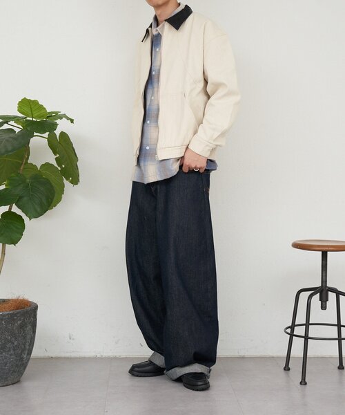 CIAOPANIC（チャオパニック）の「襟切替コットンツイードジャケット（ブルゾン・レディース・ブラック/ホワイト/インディゴブルー・MEDIUM/LARGE）」の14枚目の写真