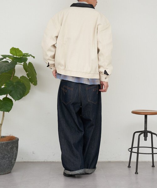 CIAOPANIC（チャオパニック）の「襟切替コットンツイードジャケット（ブルゾン・レディース・ブラック/ホワイト/インディゴブルー・MEDIUM/LARGE）」の15枚目の写真