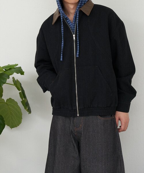 CIAOPANIC（チャオパニック）の「襟切替コットンツイードジャケット（ブルゾン・レディース・ブラック/ホワイト/インディゴブルー・MEDIUM/LARGE）」の16枚目の写真