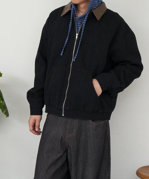 CIAOPANIC（チャオパニック）の「襟切替コットンツイードジャケット（ブルゾン・レディース・ブラック/ホワイト/インディゴブルー・MEDIUM/LARGE）」の17枚目の写真