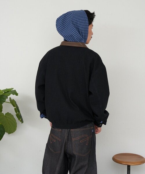 CIAOPANIC（チャオパニック）の「襟切替コットンツイードジャケット（ブルゾン・レディース・ブラック/ホワイト/インディゴブルー・MEDIUM/LARGE）」の18枚目の写真