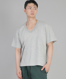 Vネック 無地 半袖Tシャツ BVS-823 メランジグレー