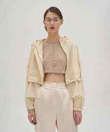 LAPRESMIDI（ラプレミディ）の「Sheer Hooded Jumper Light Beige（ナイロンジャケット）」