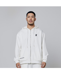 OVERTIA（オーバーシャ）の「Functional fleece warm-up oversized hooded zip-up in white（ジャージ）」