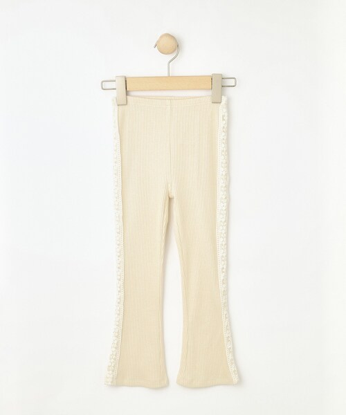 SHOO・LA・RUE(シューラルー)の「【100-150cm】サイドレースリブレギンス(その他パンツ・キッズ・オフホワイト/ダークグレー・14/13/12/11/10/15 )」の1枚目の写真