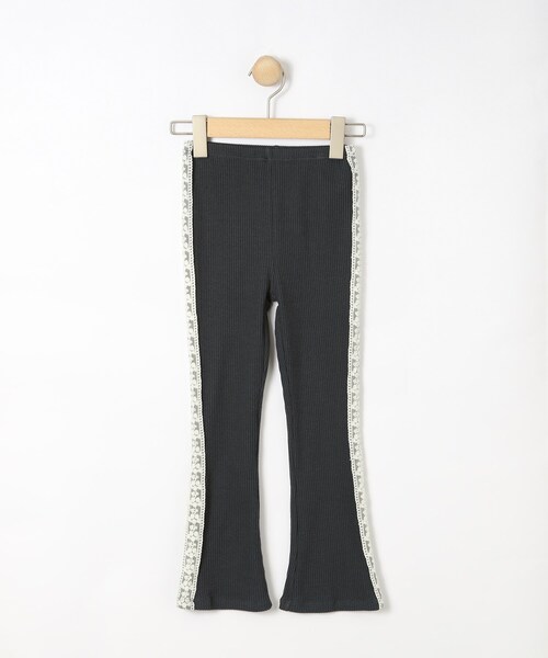 SHOO・LA・RUE(シューラルー)の「【100-150cm】サイドレースリブレギンス(その他パンツ・キッズ・オフホワイト/ダークグレー・14/13/12/11/10/15 )」の2枚目の写真