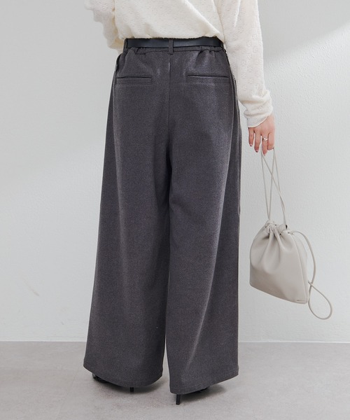 セール】ストレッチ起毛タックスラックスパンツ（スラックス）｜PUAL