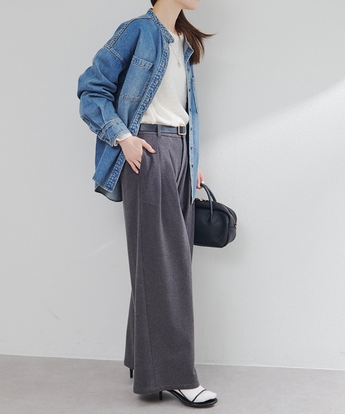 セール】ストレッチ起毛タックスラックスパンツ（スラックス）｜PUAL