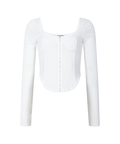 PLEASENOFOLLOW(プリーズノーフォロー)の「Joan Corset Long Sleeve Top (White)(Tシャツ/カットソー・レディース・その他・FREE)」の3枚目の写真