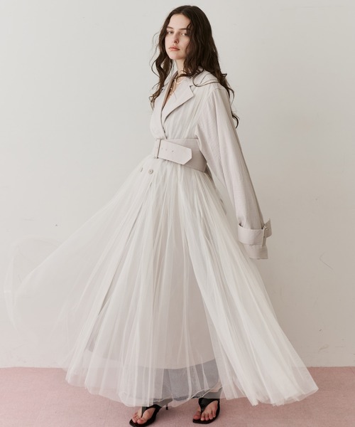 LA BELLE ETUDE（ラベルエチュード）の「ドレスチュールトレンチ（トレンチコート・レディース・ブラック/ライトベージュ/カーキ・0/1）」の3枚目の写真