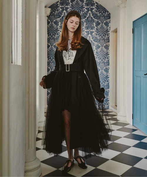 LA BELLE ETUDE（ラベルエチュード）の「ドレスチュールトレンチ（トレンチコート・レディース・ブラック/ライトベージュ/カーキ・0/1）」の22枚目の写真