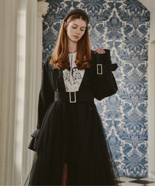 LA BELLE ETUDE（ラベルエチュード）の「ドレスチュールトレンチ（トレンチコート・レディース・ブラック/ライトベージュ/カーキ・0/1）」の7枚目の写真