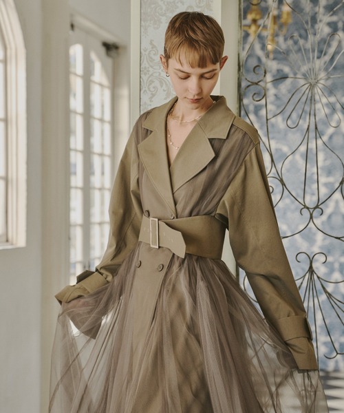 LA BELLE ETUDE（ラベルエチュード）の「ドレスチュールトレンチ（トレンチコート・レディース・ブラック/ライトベージュ/カーキ・0/1）」の5枚目の写真