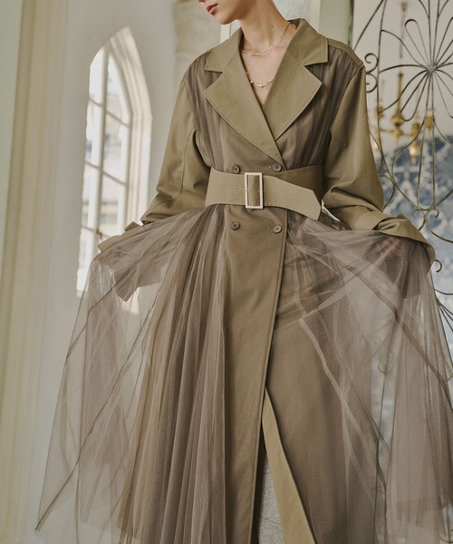LA BELLE ETUDE（ラベルエチュード）の「ドレスチュールトレンチ（トレンチコート・レディース・ブラック/ライトベージュ/カーキ・0/1）」の17枚目の写真