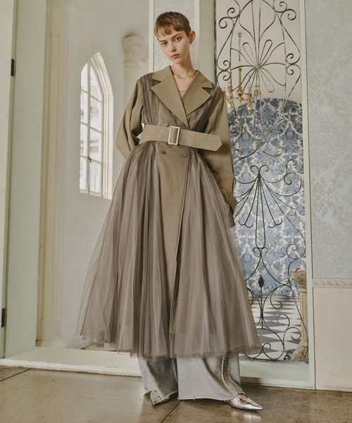 LA BELLE ETUDE（ラベルエチュード）の「ドレスチュールトレンチ（トレンチコート・レディース・ブラック/ライトベージュ/カーキ・0/1）」の12枚目の写真