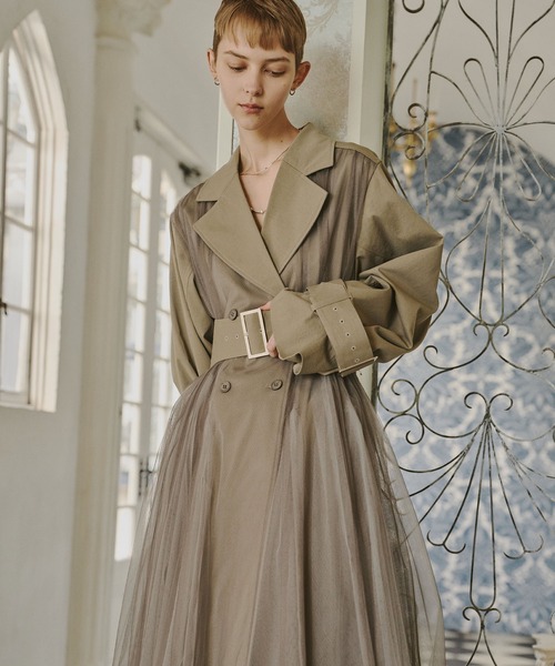 LA BELLE ETUDE（ラベルエチュード）の「ドレスチュールトレンチ（トレンチコート・レディース・ブラック/ライトベージュ/カーキ・0/1）」の19枚目の写真