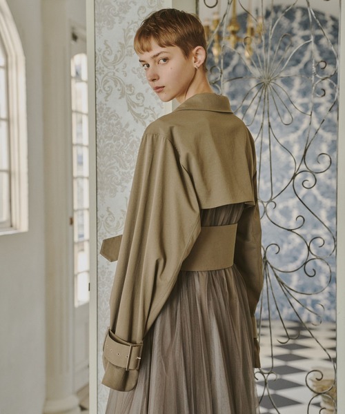 LA BELLE ETUDE（ラベルエチュード）の「ドレスチュールトレンチ（トレンチコート・レディース・ブラック/ライトベージュ/カーキ・0/1）」の20枚目の写真