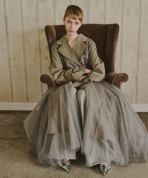 LA BELLE ETUDE（ラベルエチュード）の「ドレスチュールトレンチ（トレンチコート・レディース・ブラック/ライトベージュ/カーキ・0/1）」の21枚目の写真