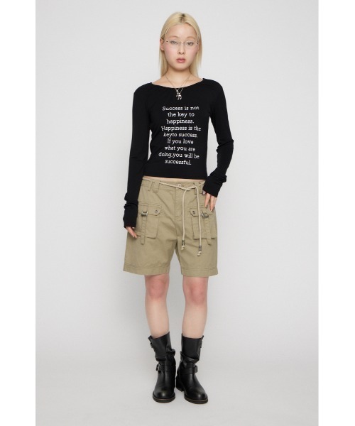 LAGUA GEM(ラグアジェム)の「NECK GATHER PRINT トップス(Tシャツ/カットソー・レディース・杢グレー/アイボリー/ブラック・FREE)」の21枚目の写真