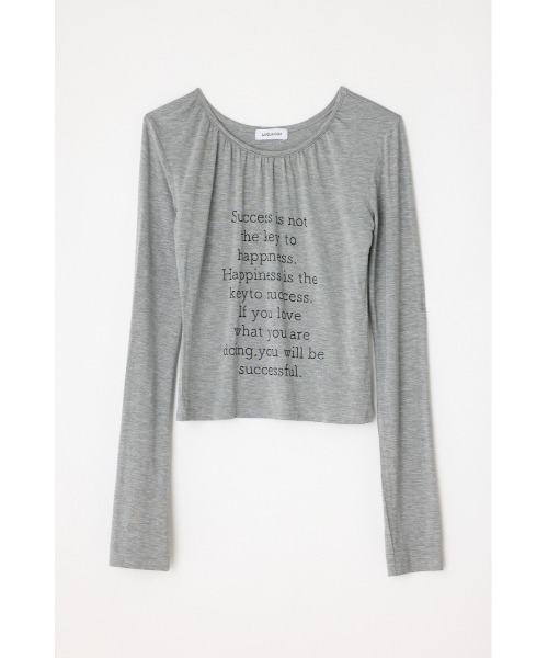 LAGUA GEM(ラグアジェム)の「NECK GATHER PRINT トップス(Tシャツ/カットソー・レディース・杢グレー/アイボリー/ブラック・FREE)」の17枚目の写真