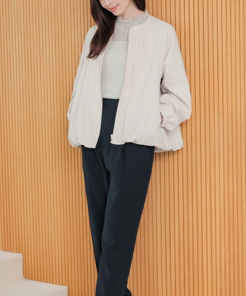 GLACIER lusso（グラシアルッソ）の「【ＵＶカット・抗菌防臭】裾バルーンブルゾン（ブルゾン・レディース・ピンク系/ネイビー/アイボリー/イエロー系その他・L/LL/M/S）」の7枚目の写真