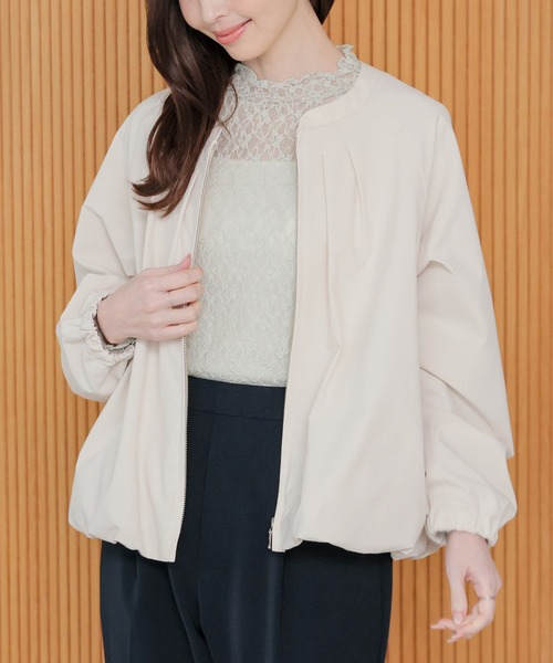 GLACIER lusso（グラシアルッソ）の「【ＵＶカット・抗菌防臭】裾バルーンブルゾン（ブルゾン・レディース・ピンク系/ネイビー/アイボリー/イエロー系その他・L/LL/M/S）」の8枚目の写真