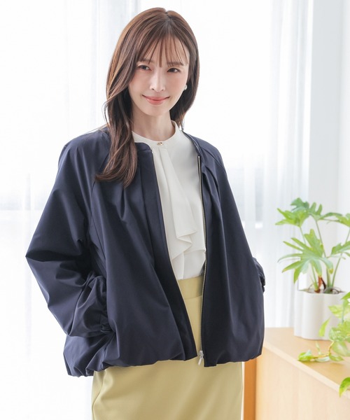 GLACIER lusso（グラシアルッソ）の「【ＵＶカット・抗菌防臭】裾バルーンブルゾン（ブルゾン・レディース・ピンク系/ネイビー/アイボリー/イエロー系その他・L/LL/M/S）」の14枚目の写真