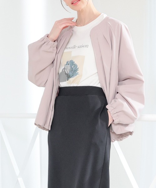 GLACIER lusso（グラシアルッソ）の「【ＵＶカット・抗菌防臭】裾バルーンブルゾン（ブルゾン・レディース・ピンク系/ネイビー/アイボリー/イエロー系その他・L/LL/M/S）」の17枚目の写真