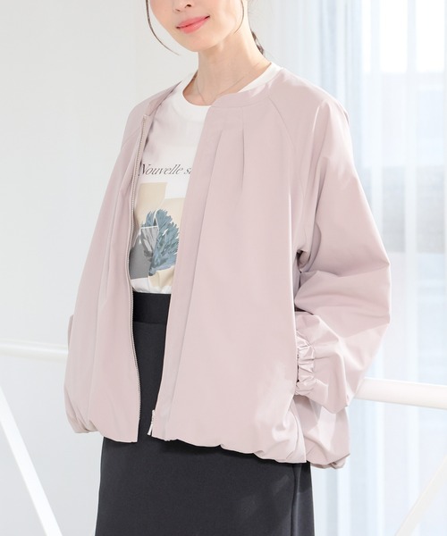 GLACIER lusso（グラシアルッソ）の「【ＵＶカット・抗菌防臭】裾バルーンブルゾン（ブルゾン・レディース・ピンク系/ネイビー/アイボリー/イエロー系その他・L/LL/M/S）」の18枚目の写真