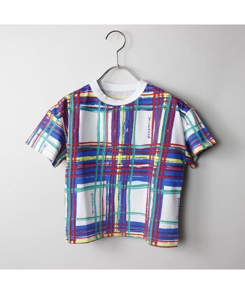 maarook(マルーク)の「ブラッシュチェックPT天竺Tシャツ(Tシャツ/カットソー・キッズ・ブルー・130cm/120cm/110cm/100cm/90cm)」の4枚目の写真