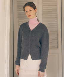 ANGORA HAIRY BALLOON CARDIGAN GRAY