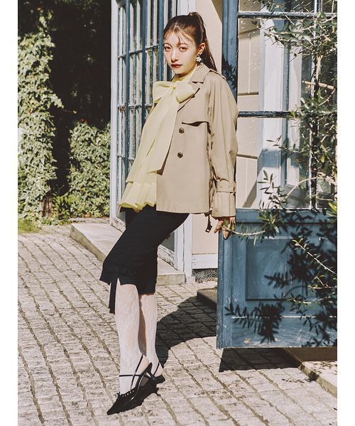 LILY BROWN（リリーブラウン）の「アメスリティアードブラウス（シャツ/ブラウス・レディース・アイボリー/ブラック/ライトブルー/イエロー/ブラウン・F）」の7枚目の写真