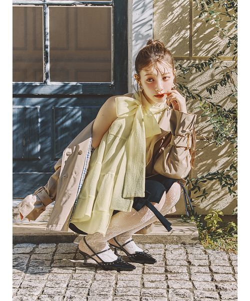 LILY BROWN（リリーブラウン）の「アメスリティアードブラウス（シャツ/ブラウス・レディース・アイボリー/ブラック/ライトブルー/イエロー/ブラウン・F）」の8枚目の写真