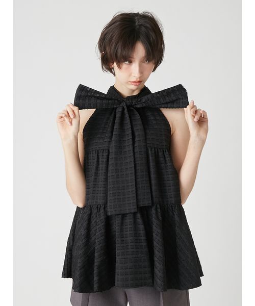 LILY BROWN（リリーブラウン）の「アメスリティアードブラウス（シャツ/ブラウス・レディース・アイボリー/ブラック/ライトブルー/イエロー/ブラウン・F）」の11枚目の写真