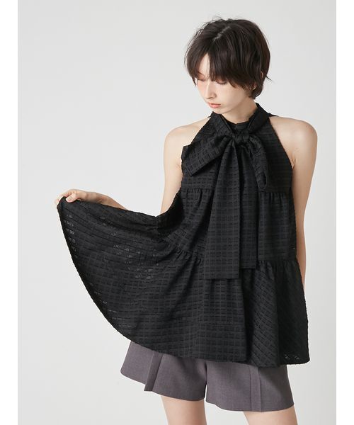 LILY BROWN（リリーブラウン）の「アメスリティアードブラウス（シャツ/ブラウス・レディース・アイボリー/ブラック/ライトブルー/イエロー/ブラウン・F）」の18枚目の写真